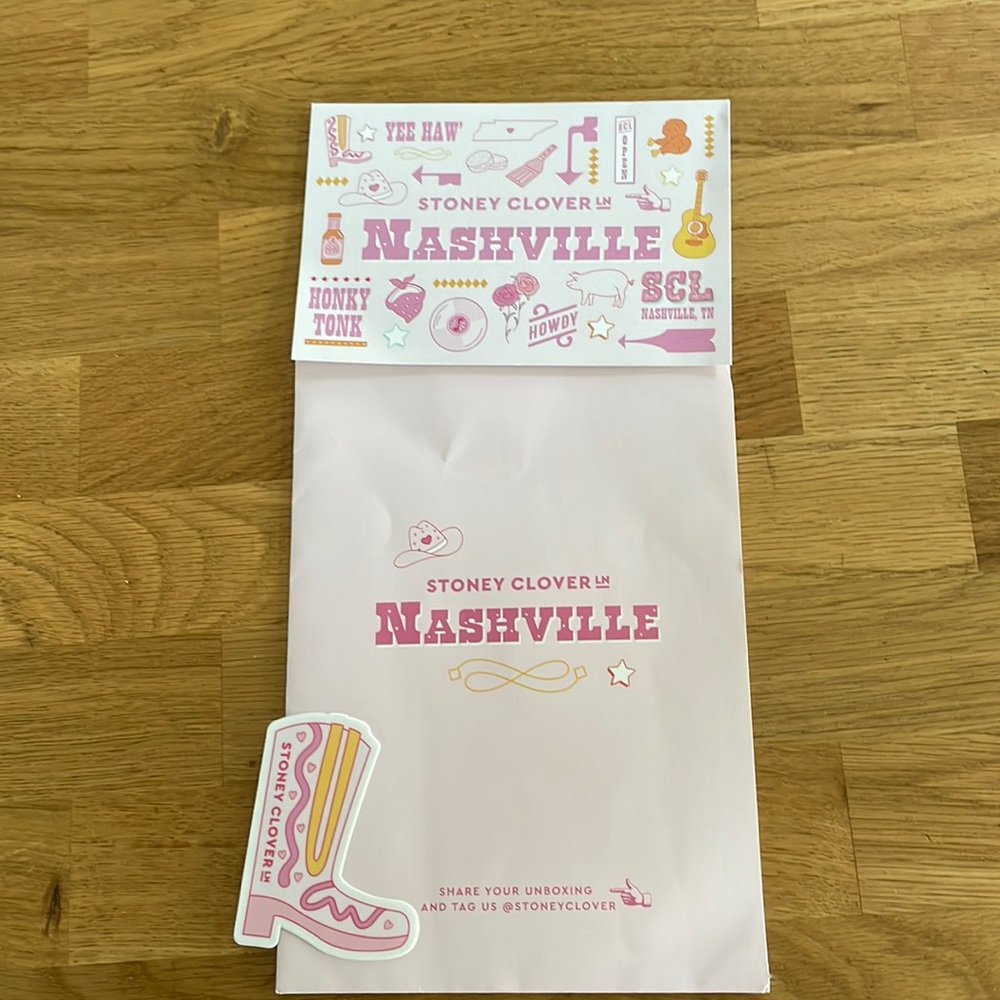 Stoney clover Lane Nashville sticker and postcard set